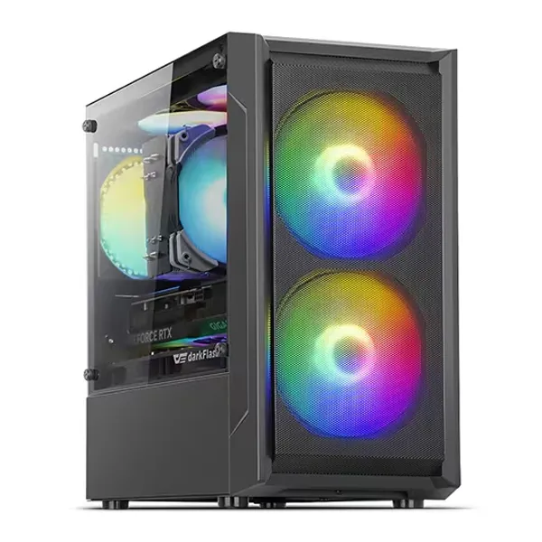 [darkFlash] DK301M RGB MESH 강화유리 [미니타워] [블랙]