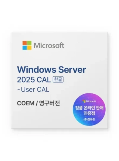 [마이크로소프트] Windows Server 2025 USER CAL [COEM(DSP)/5CAL추가용/한글]