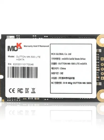 [엠씨케이글로벌] OUTTON MK-500 LITE mSATA [256GB] 벌크