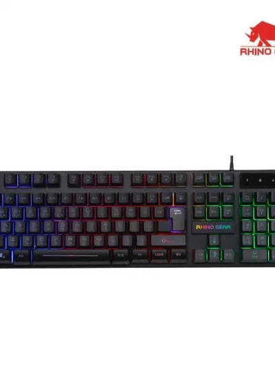 [RHINO GEAR] 유선 키보드, LED 게이밍 키보드 RG-GK100 [USB/블랙]
