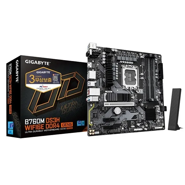 [GIGABYTE] B760M DS3H WIFI6E D4 GEN5 피씨디렉트 (인텔B760/M-ATX)