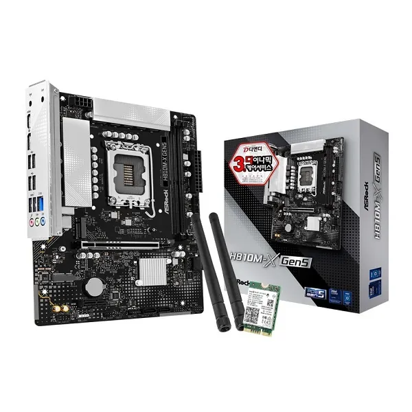 [ASRock] H810M-X Gen5 + WiFi7 랜카드 패키지 디앤디컴 (인텔H810/M-ATX)