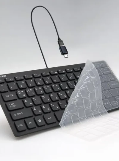 [ANYZEN] 유선 미니키보드, K300C [블랙/USB/ C타입 젠더 포함/키스킨포함]