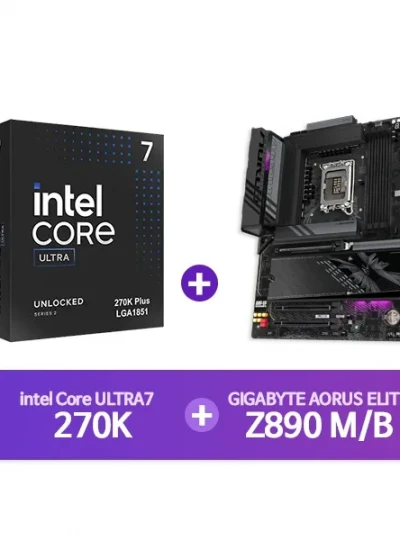 [GIGABYTE] Z890 AORUS ELITE WIFI7 피씨디렉트 + [INTEL] Ultra7 프로세서 270K 정품박스 [결합할인]