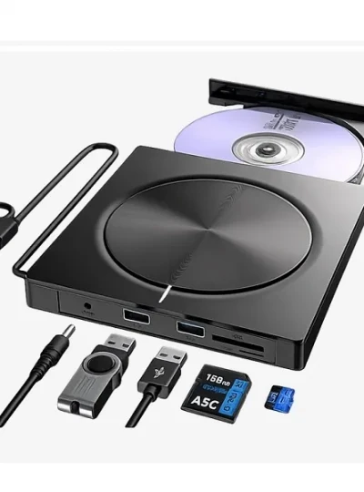 [서진네트웍스] 유니콘 5 in 1멀티 외장 CD/DVD RW USB A+C타입 USB허브 카드리더기 CD-500R