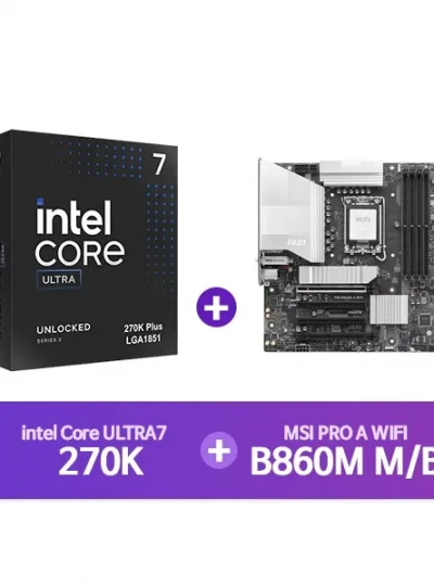 [MSI] MAG B860M 박격포 WIFI + [INTEL] Ultra7 프로세서 270K 정품박스 [결합할인]