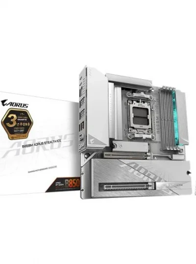 [GIGABYTE] B850M AORUS STEALTH ICE 제이씨현 (AMD B850/M-ATX)
