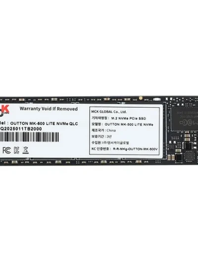 [엠씨케이글로벌] OUTTON MK-500 LITE M.2 NVMe 2280 [256GB] 벌크
