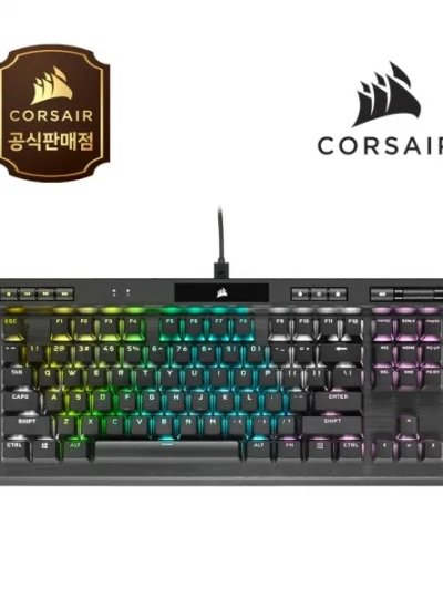 [CORSAIR] 유선 기계식 미니키보드, K70 RGB TKL Champion 87키 (K70 RGB 텐키리스 챔피온), 리니어 적축, 한영자판 [블랙/USB]