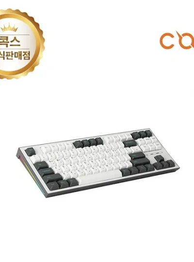 [COX] 유선 기계식 미니키보드, CK01 사이드 RGB TKL PBT 축교환, 청축[그레이화이트/USB]