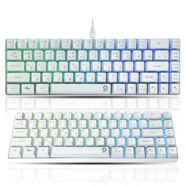 [QSENN] 유선 미니키보드, SEM-DT65T LED 68키 [화이트/USB]