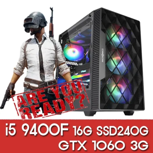 [비에스컴퓨터] 게이밍PC i5-9400F GTX1060 3G [RAM 16GB/SSD 240GB]