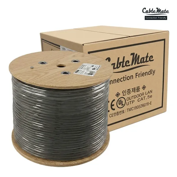 [CableMate] CAT.5E UTP 랜케이블, 옥외용, CM1091 / CM-5U305 [블랙/305m] [1롤/드럼/박스] ◆ 단순 개봉 상품 ◆