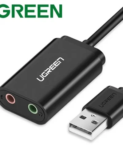 [Ugreen] USB2.0 to Audio 컨버터 (외장형/USB2.0) [블랙(U-30724)]
