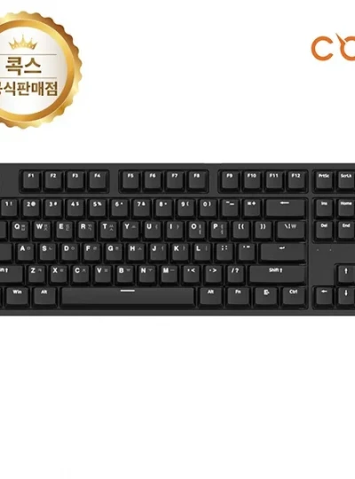 [COX] 유선 기계식 미니키보드, CK87 Slim LP PBT, 청축 [블랙/USB]
