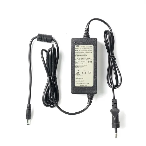 [파워텍] 아답터, 100~240V / 12V 3A [내경2.1mm/외경5.5mm] 전원 케이블 일체형 [비닐포장]