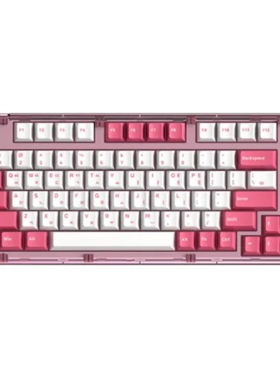 [ABKO] 유선 기계식 미니키보드, AG75 가스켓 마운트 RGB 축교환, 적축 [로즈핑크/USB]